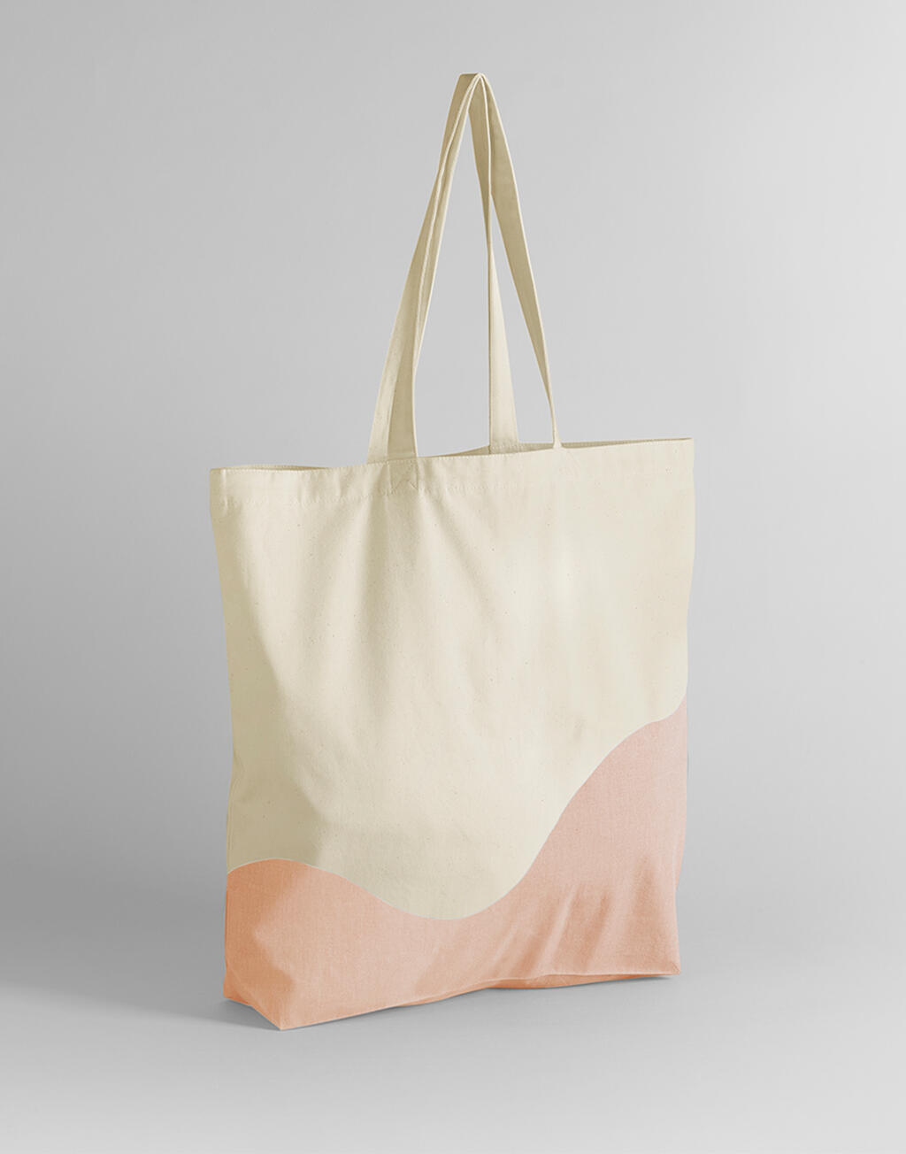 Tote de Algodón Orgánico Wave Print Maxi  Natural/Peach