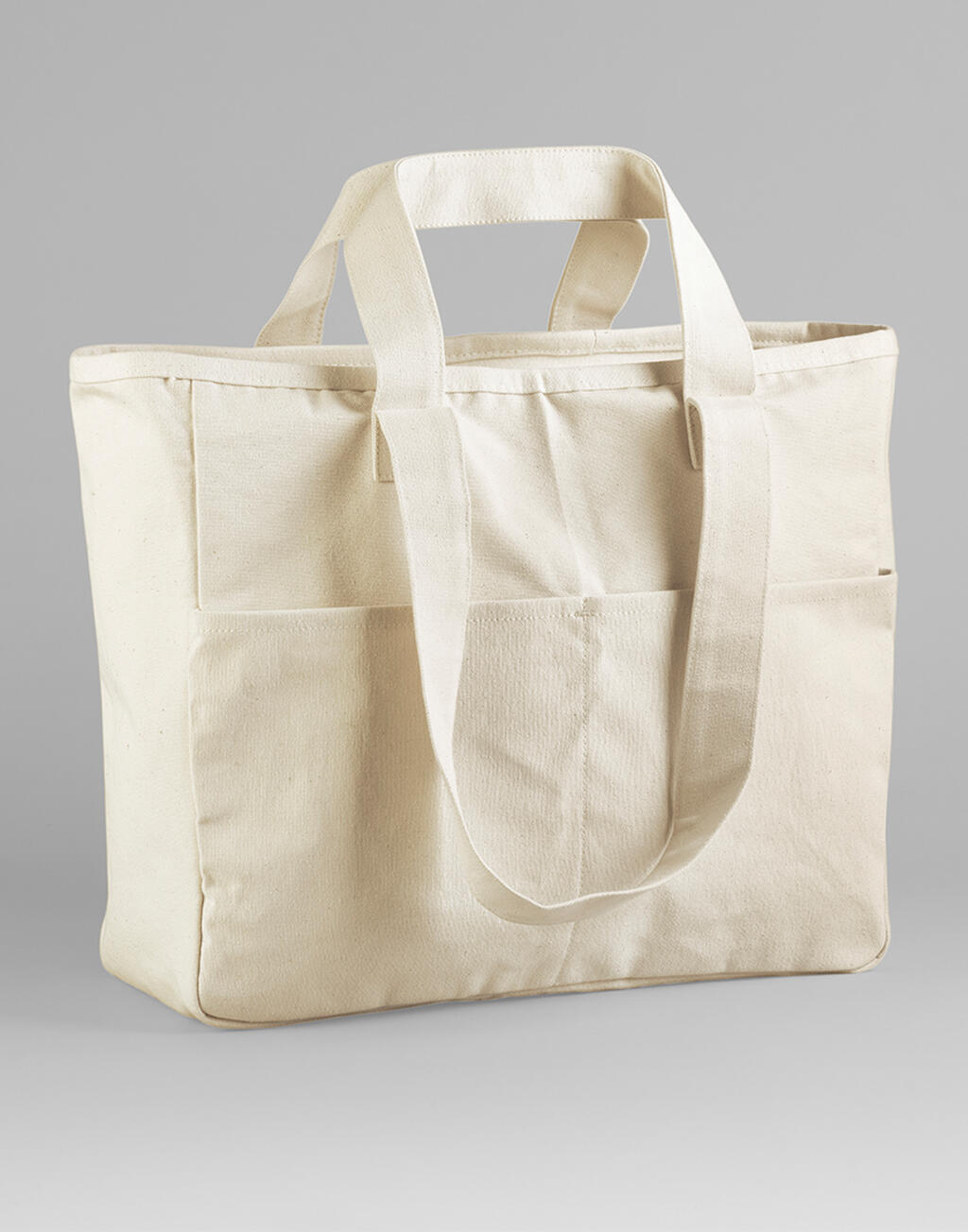 Tote con Doble Asa y Bolsillo Cargo Natural