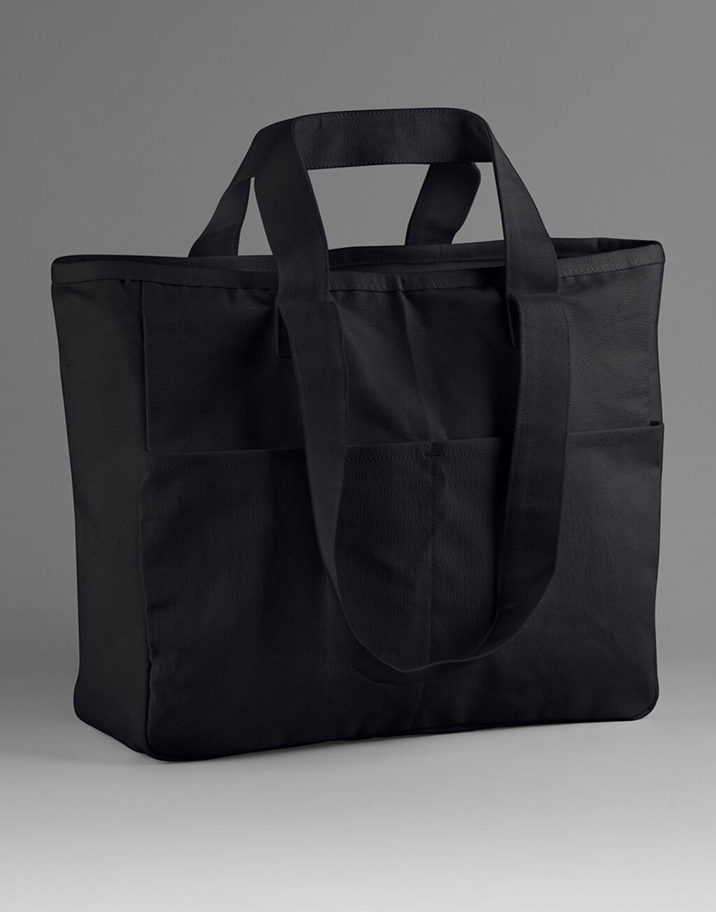 Tote con Doble Asa y Bolsillo Cargo Black