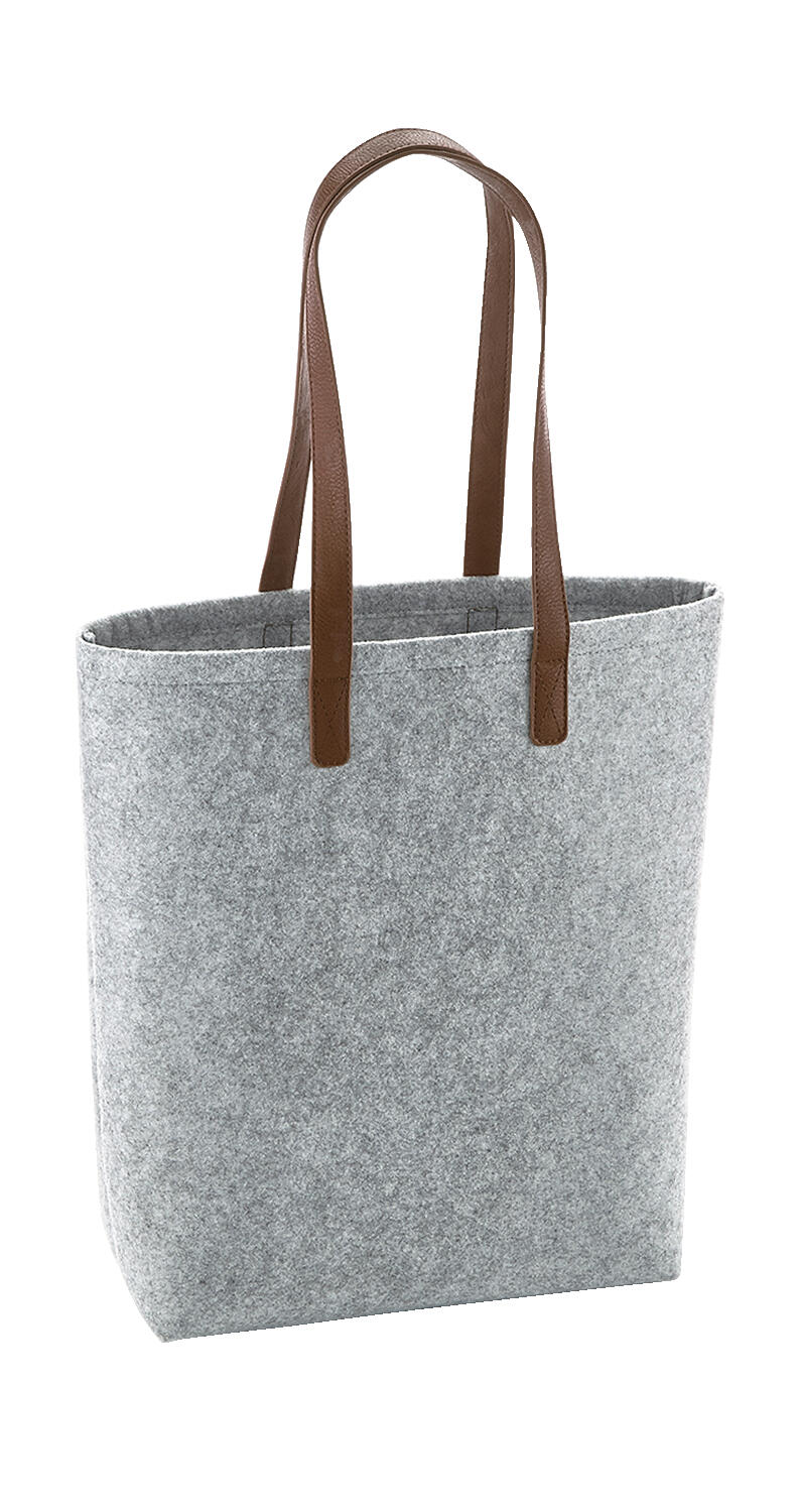 Bolsa Tote Premium de fieltro  Grey Melange/Tan