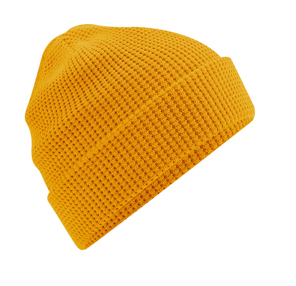 Gorro algodón orgánico diseño gofre Mustard