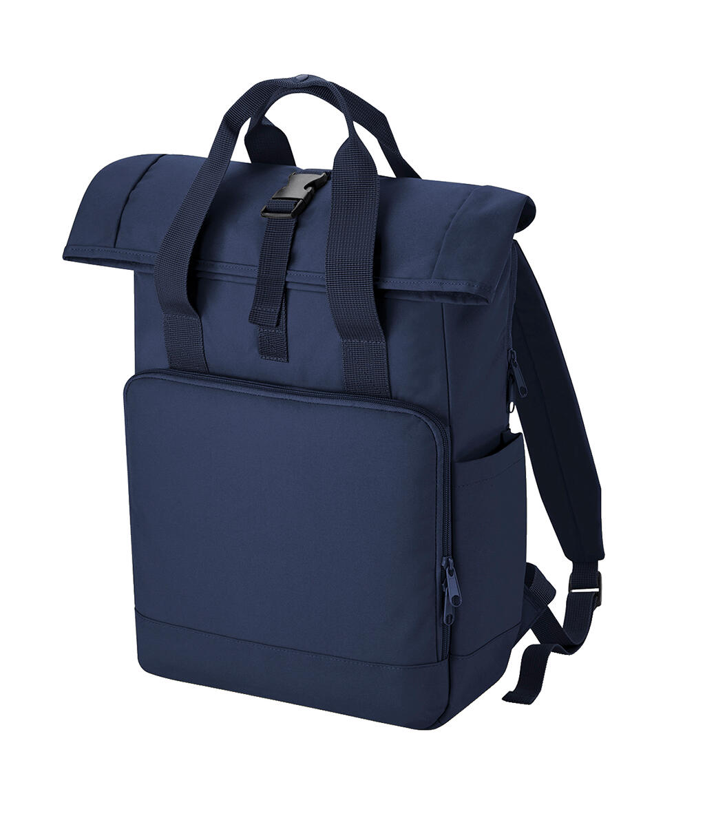 Mochila reciclada doble asa Roll-Top para portátil Navy Dusk
