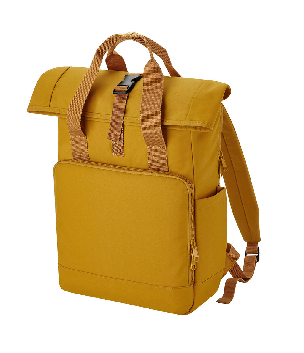 Mochila reciclada doble asa Roll-Top para portátil Mustard