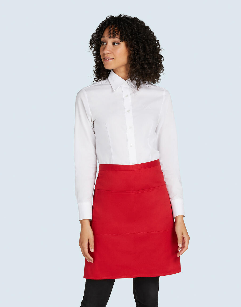 BRUSELAS - Delantal Bistro Corto con Bolsillo