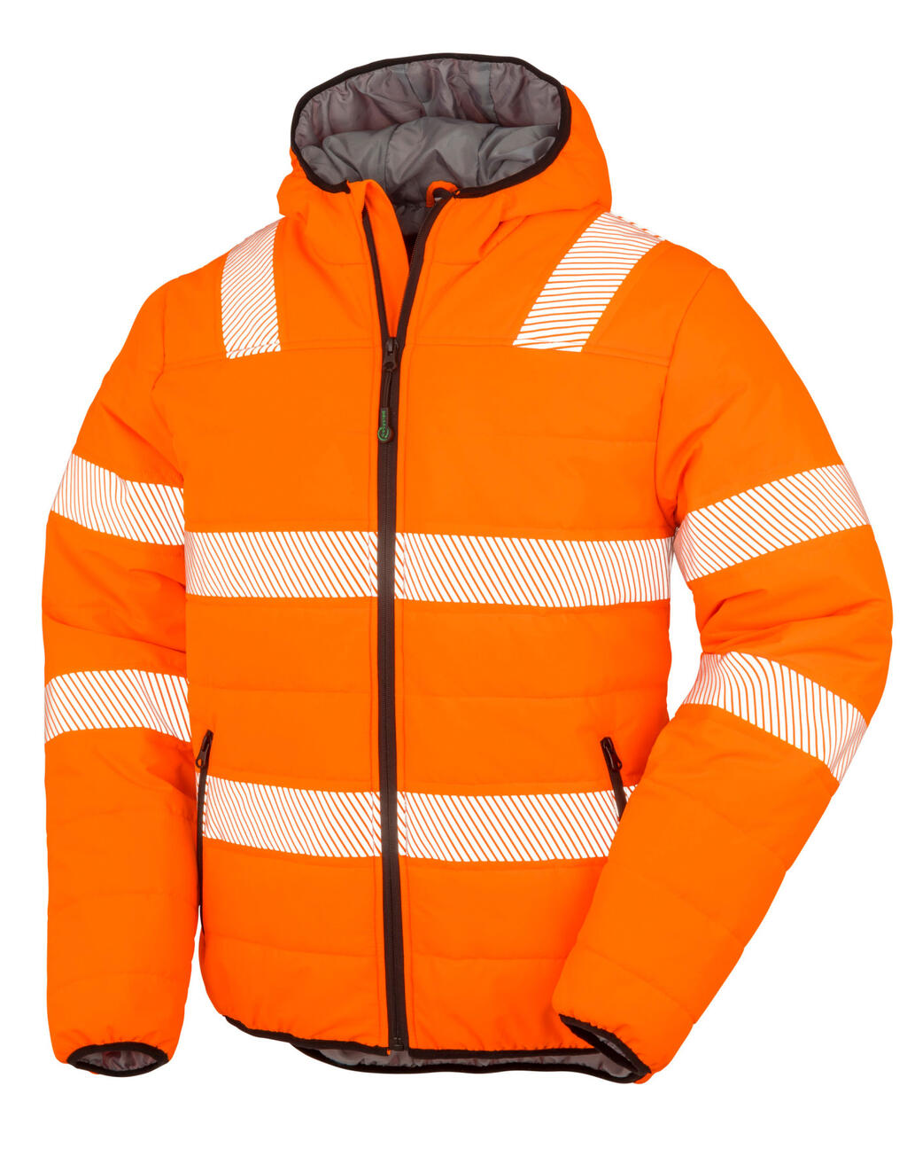 Chaqueta seguridad acolchada y reciclada Ripstop Fluorescent Orange