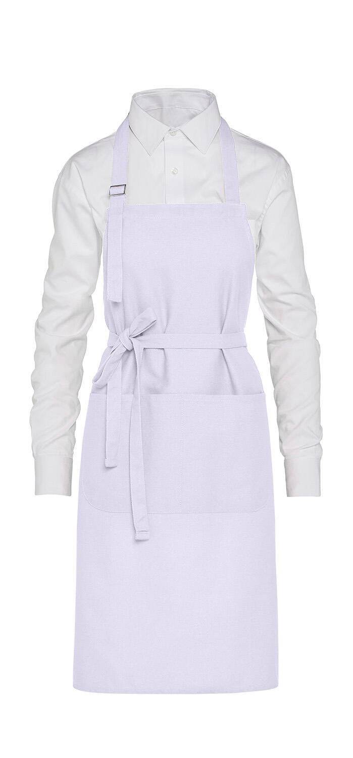 LISBOA - Delantal grueso con peto y bolsillo White