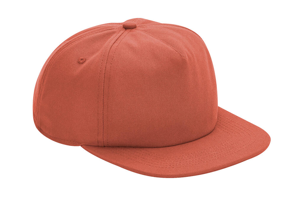 Gorra 5 paneles desestructurada algodón orgánico Terracotta