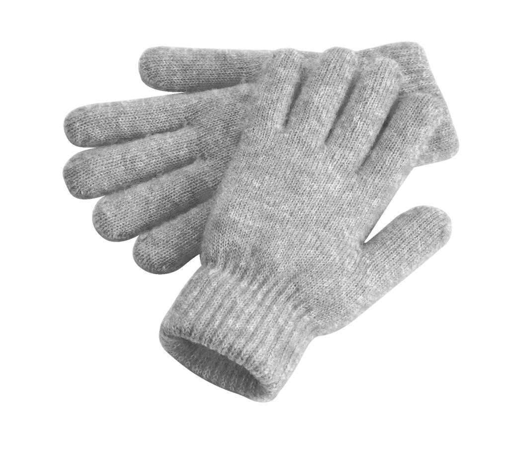 Guantes con puños en canalé Grey Marl
