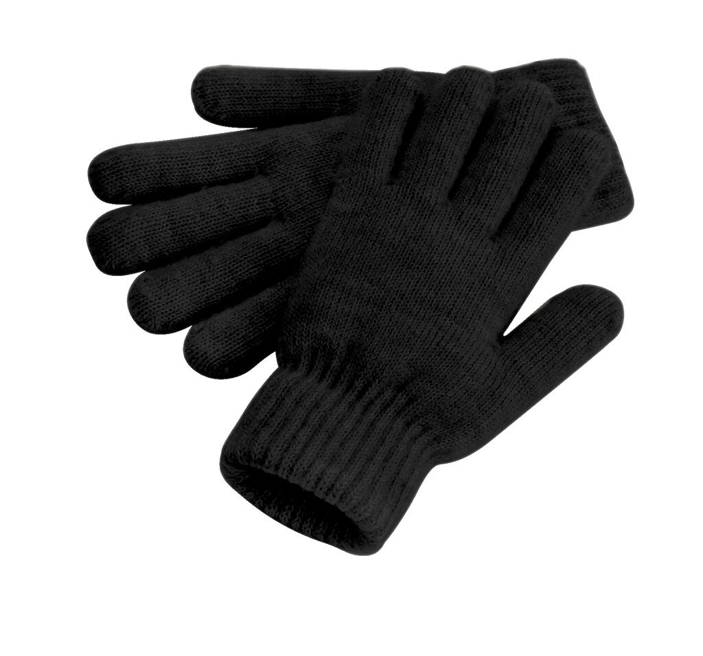 Guantes con puños en canalé Black Marl