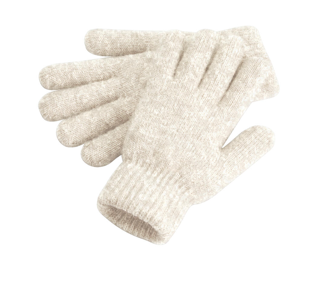 Guantes con puños en canalé Almond Marl