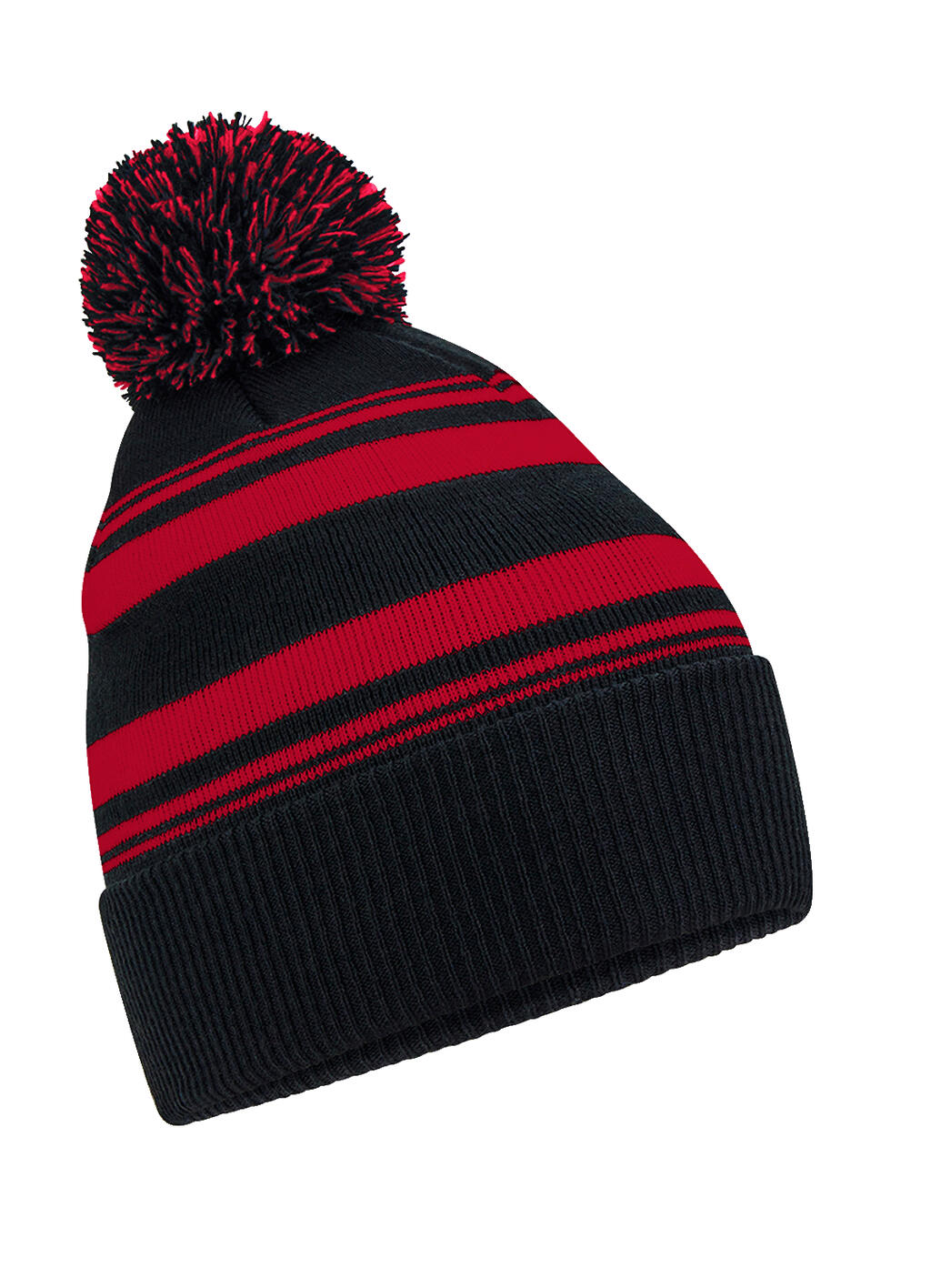Gorro con rayas en abanico Black/Classic Red