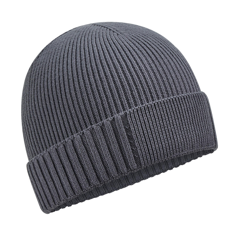 Gorro de algodón orgánico con parche Graphite Grey