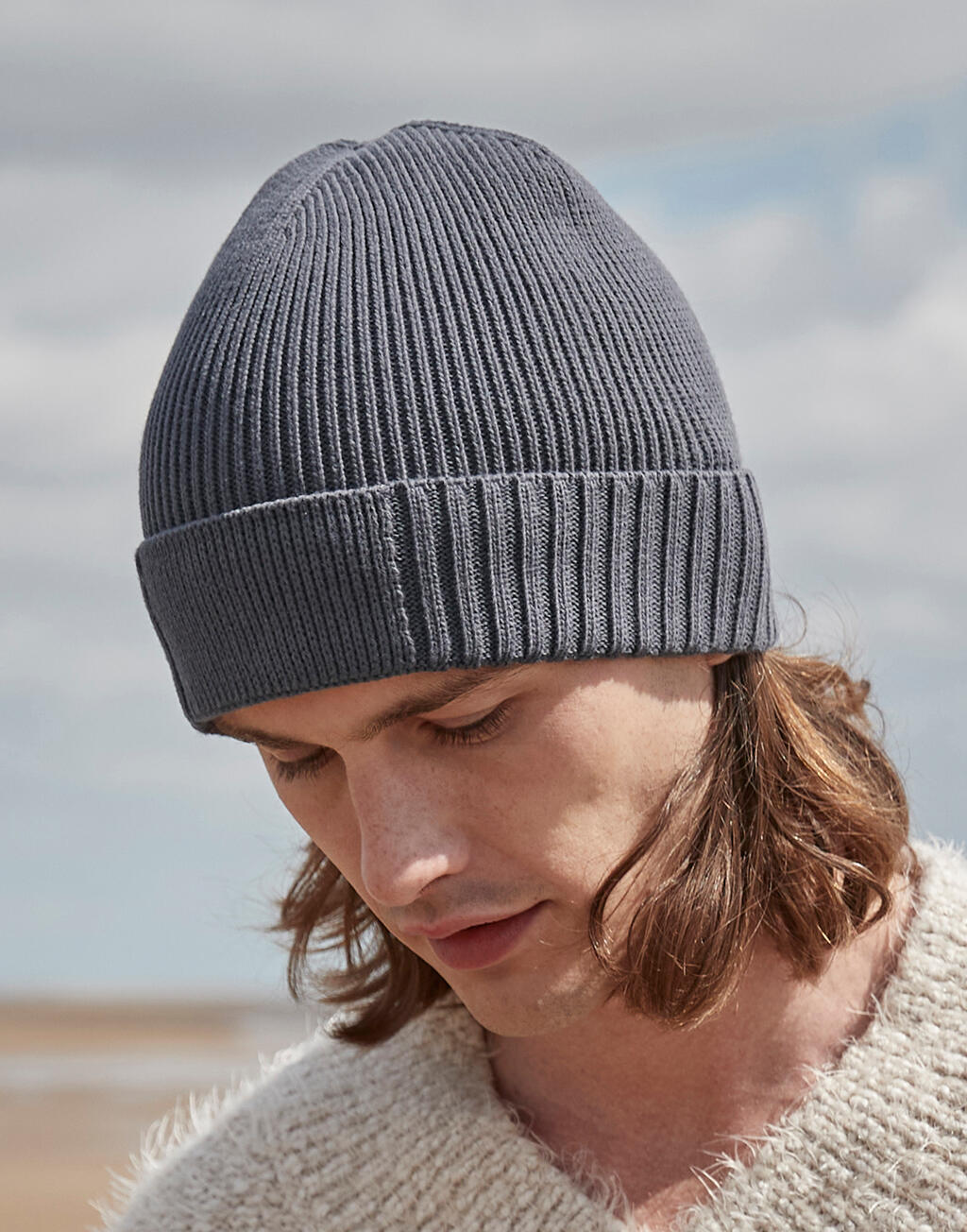 Beechfield Gorro de algodón orgánico con parche