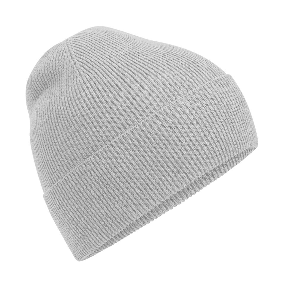 Gorro de algodón orgánico de punto fino Light Grey