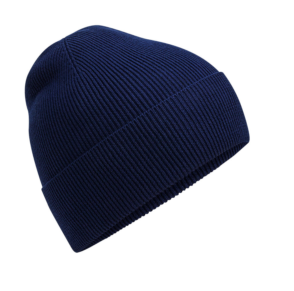 Gorro de algodón orgánico de punto fino Oxford Navy