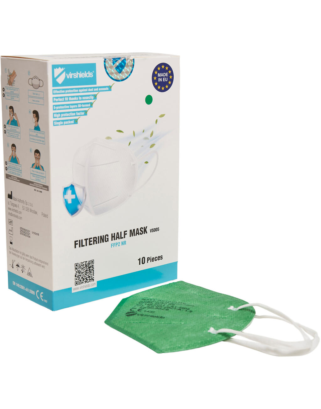  Virshields Mascarilla facial FFP2 de 5 capasotro