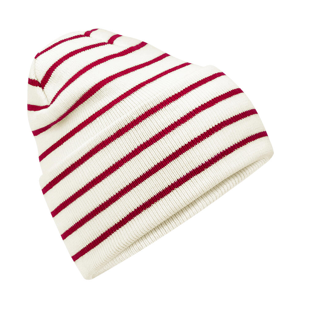 Gorro original de rayas con dobladillo Soft White/Classic Red