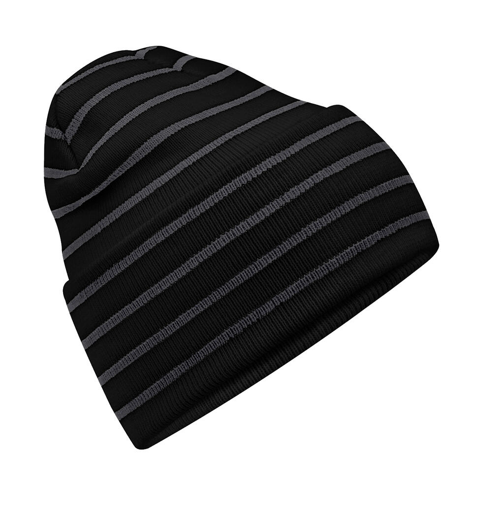 Gorro original de rayas con dobladillo Black/Graphite Grey