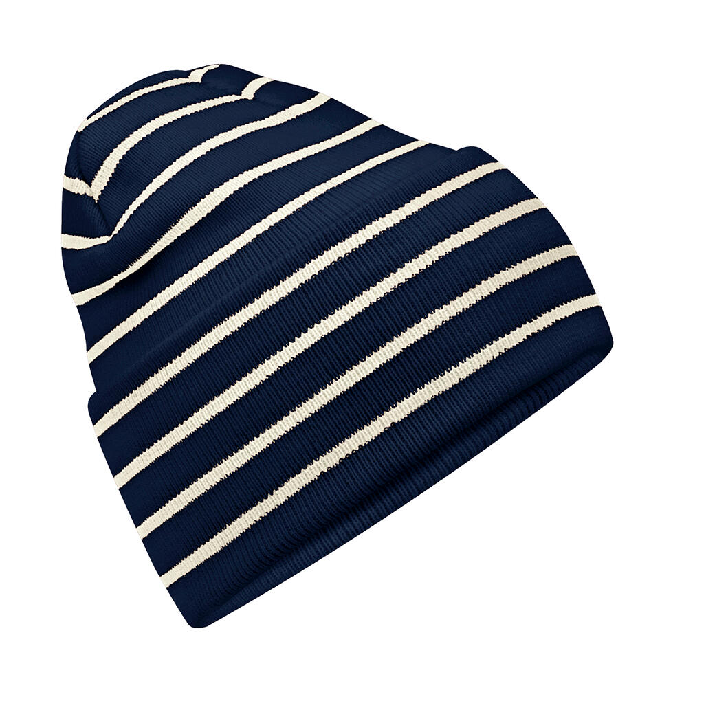 Gorro original de rayas con dobladillo French Navy/Soft White