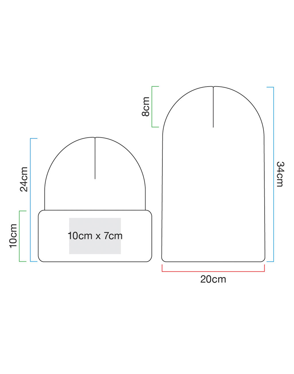  Beechfield Gorro original de rayas con dobladillootro
