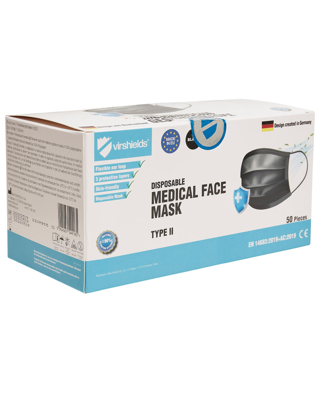  Virshields Mascarilla médica de 3 capasotro