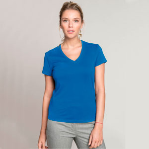 Kariban CAMISETA MUJER MANGA CORTA CUELLO PICO K381
