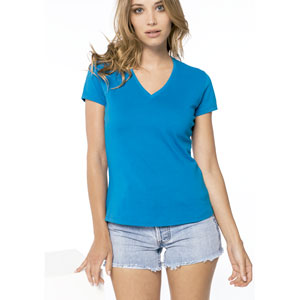 Camiseta cuello pico mujer deals