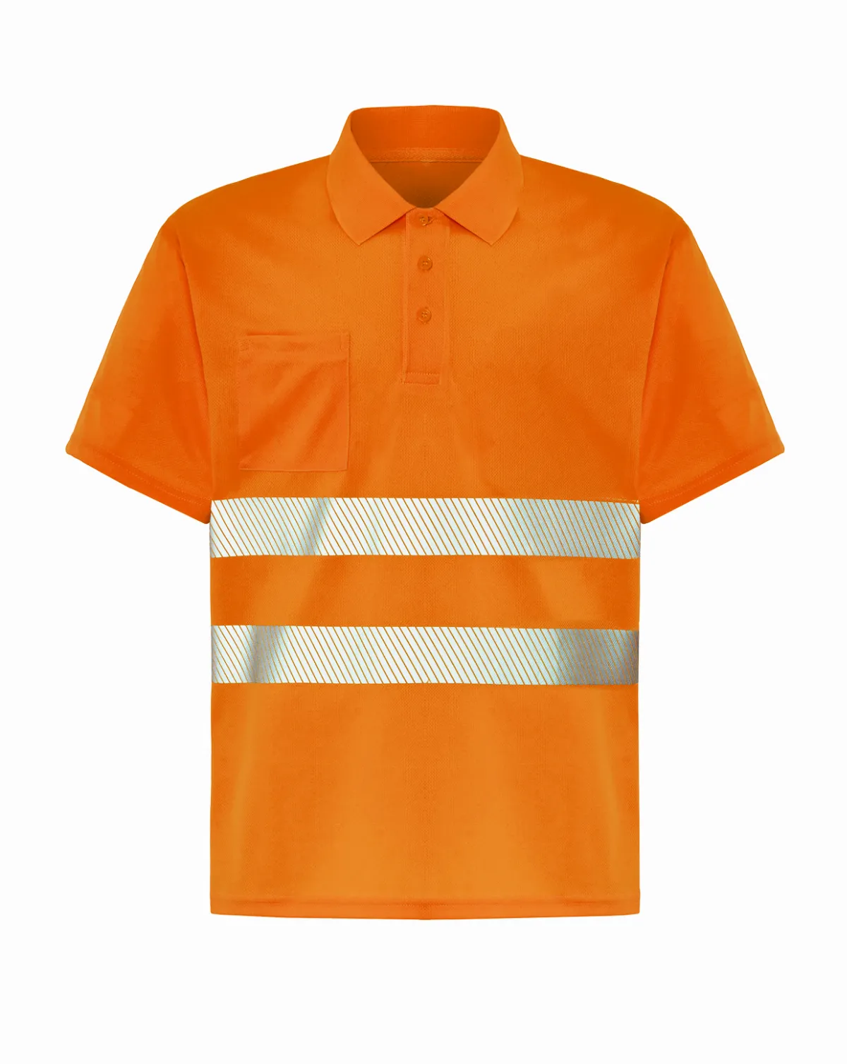 Polo Manga Corta Orange Fluor