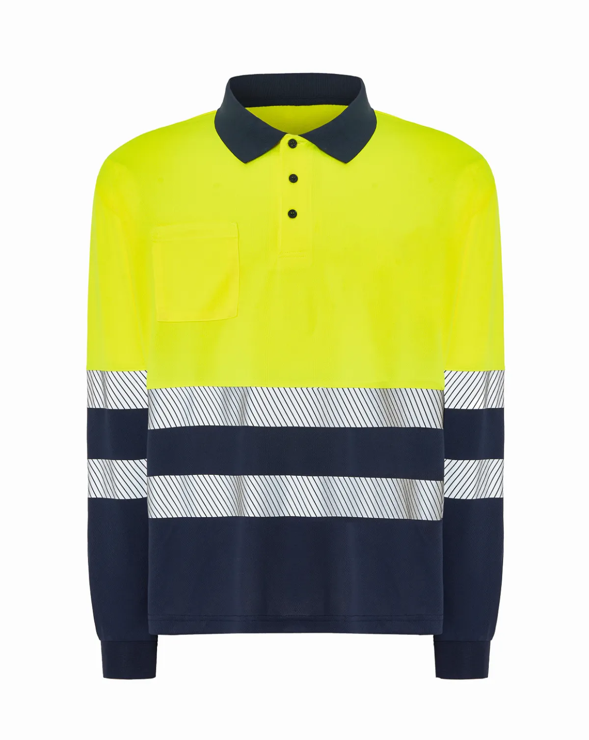 Polo Manga Larga Navy / SunYelow Fluor