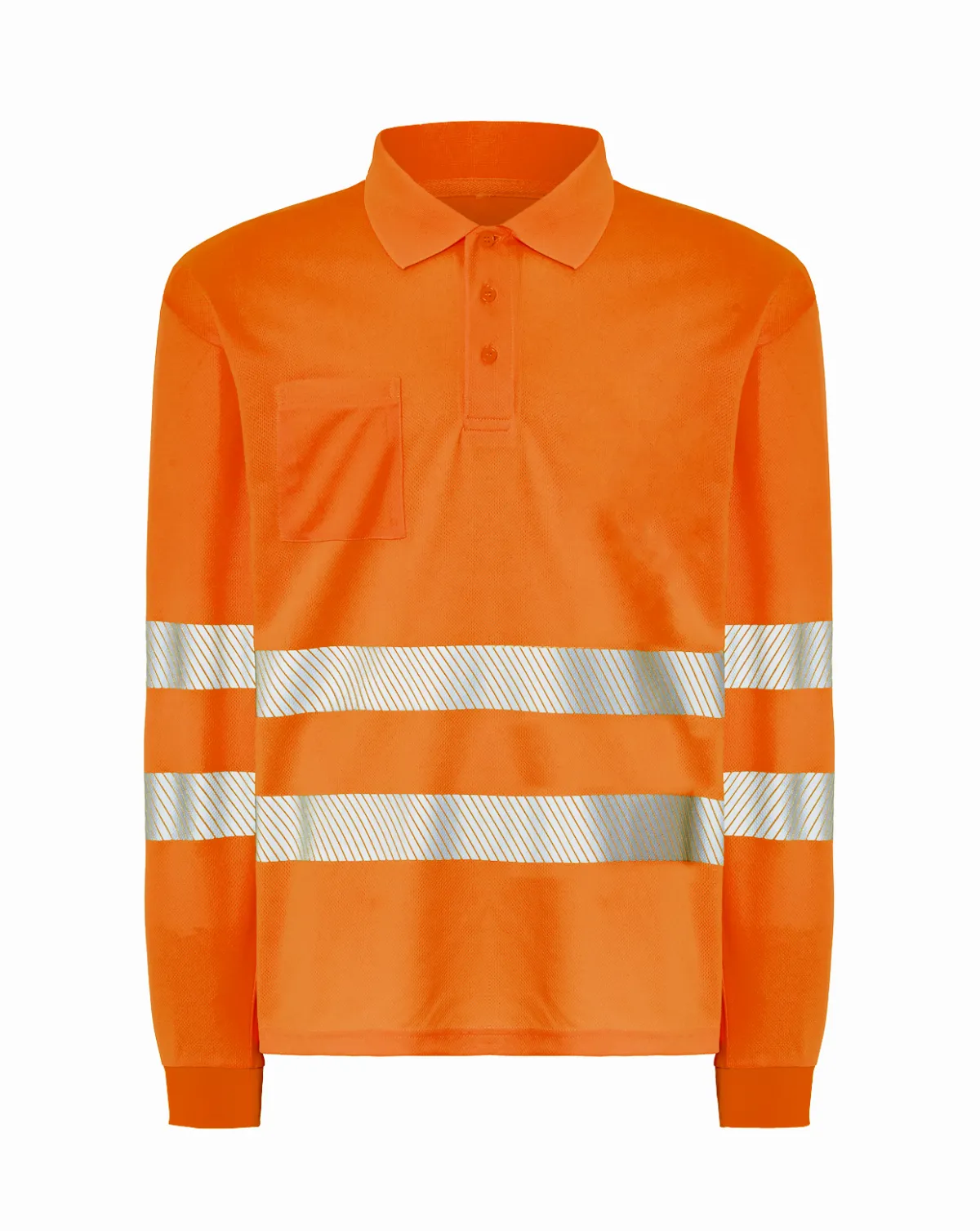 Polo Manga Larga Orange Fluor