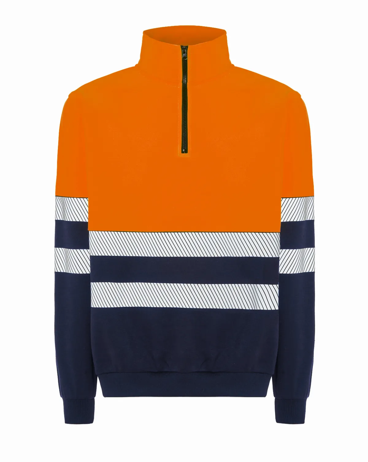 Sudadera Media Cremallera Navy / Orange Fluor