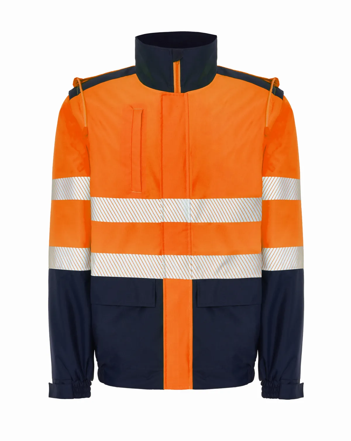 Cazadora acolchada mangas desmontables Navy / Orange Fluor