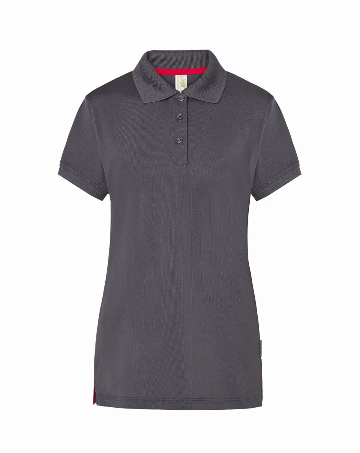 Heavy Pique Polo Lady Charcoal-Red