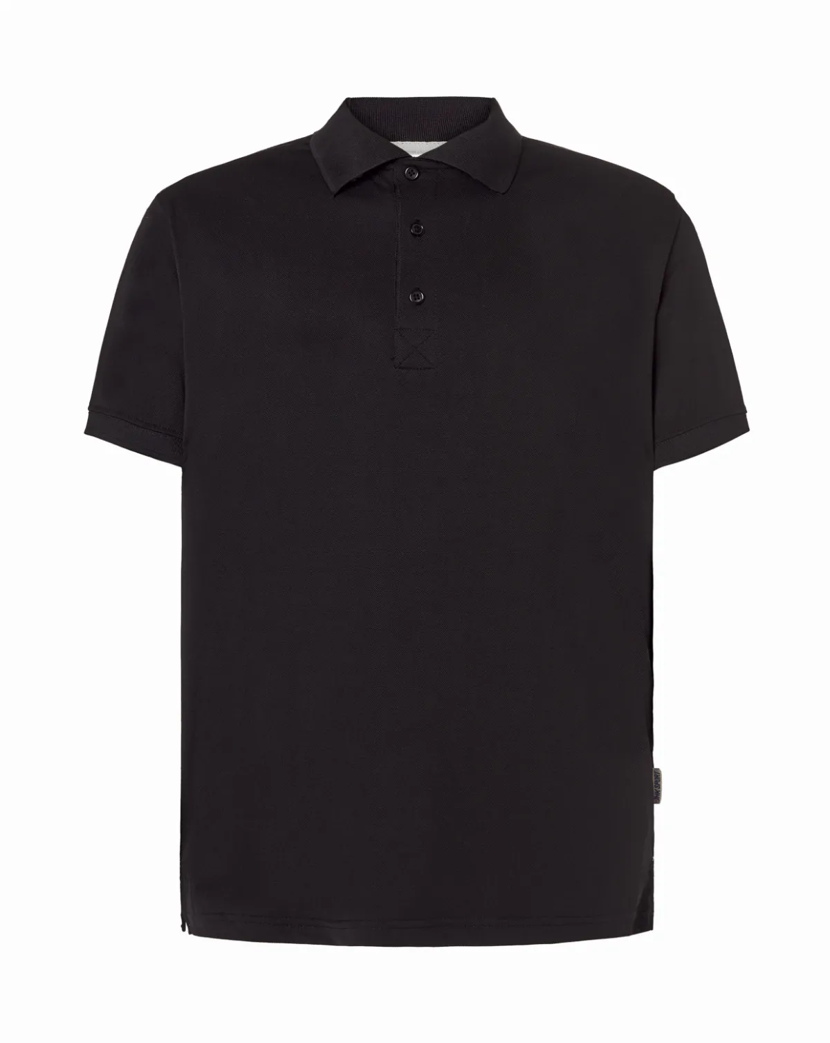 Heavy Pique Polo Man Black-Silver