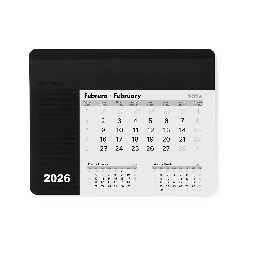 ALFOMBRILLA CALENDARIO RENDUX NEGRO