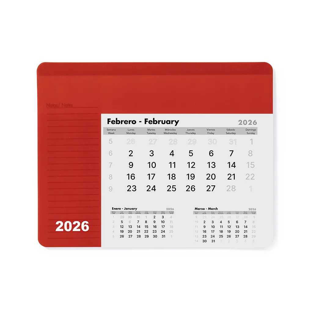 ALFOMBRILLA CALENDARIO RENDUX ROJO