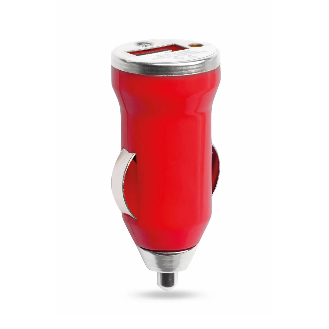 CARGADOR COCHE USB HIKAL ROJO