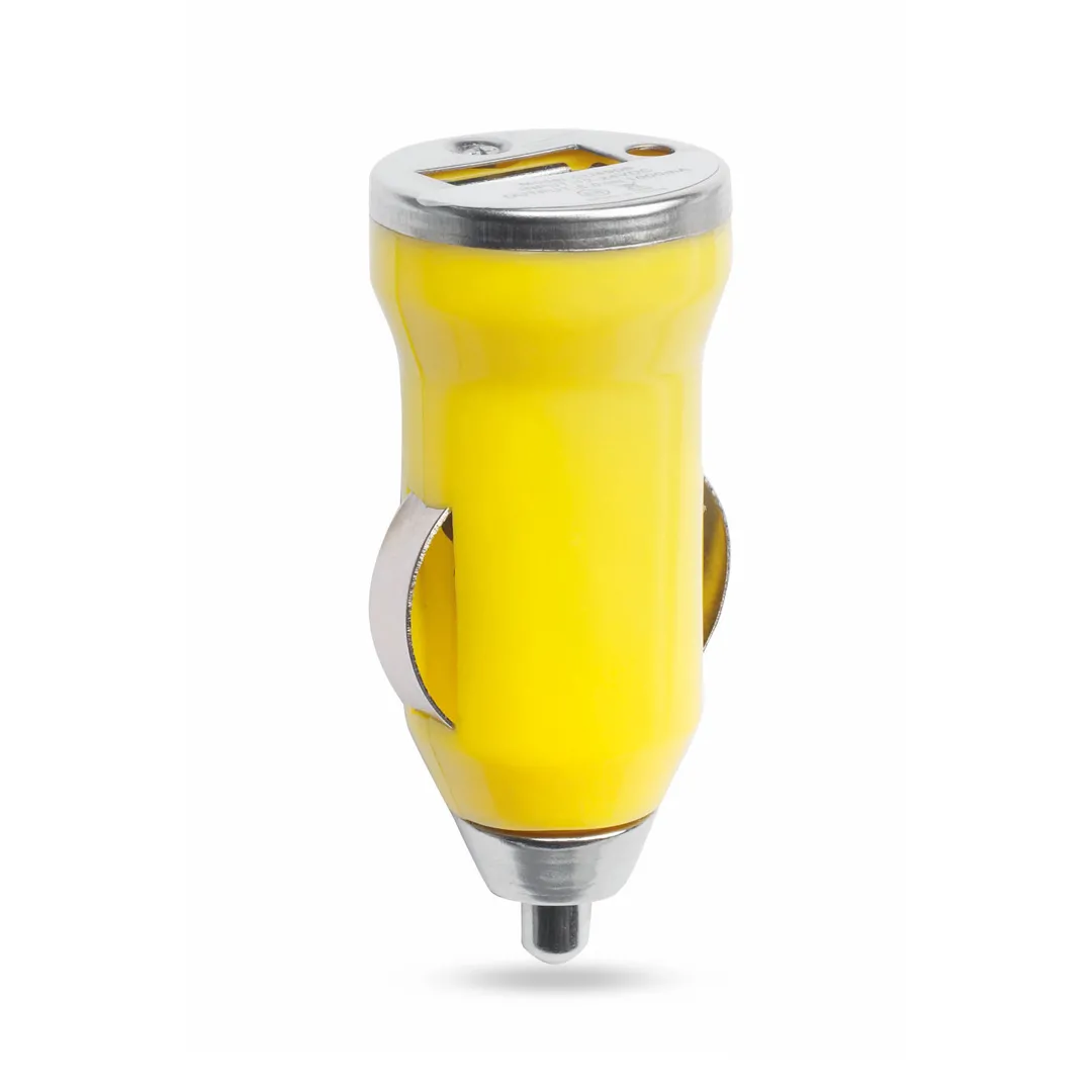 CARGADOR COCHE USB HIKAL AMARILLO