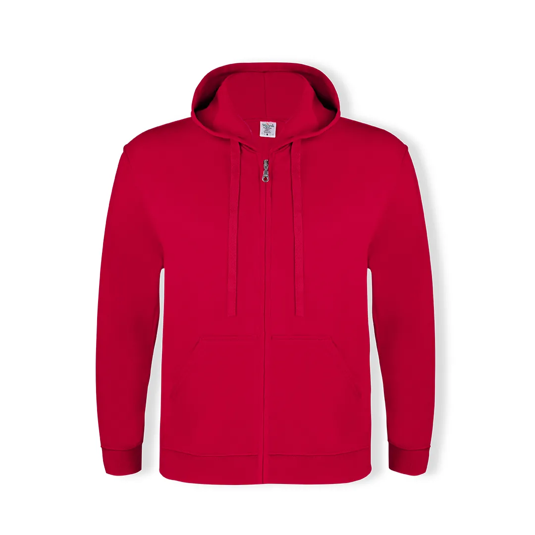 SUDADERA ADULTO CAPUCHA + CREMALLERA -KEYA ROJO