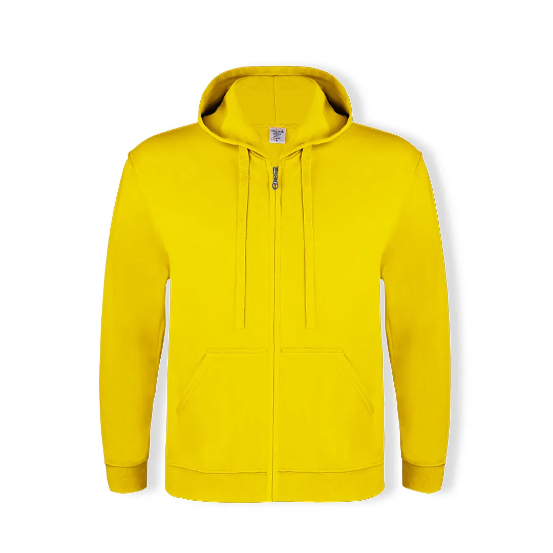 SUDADERA ADULTO CAPUCHA + CREMALLERA -KEYA AMARILLO