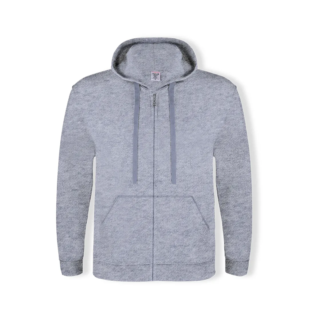 SUDADERA ADULTO CAPUCHA + CREMALLERA -KEYA GRIS