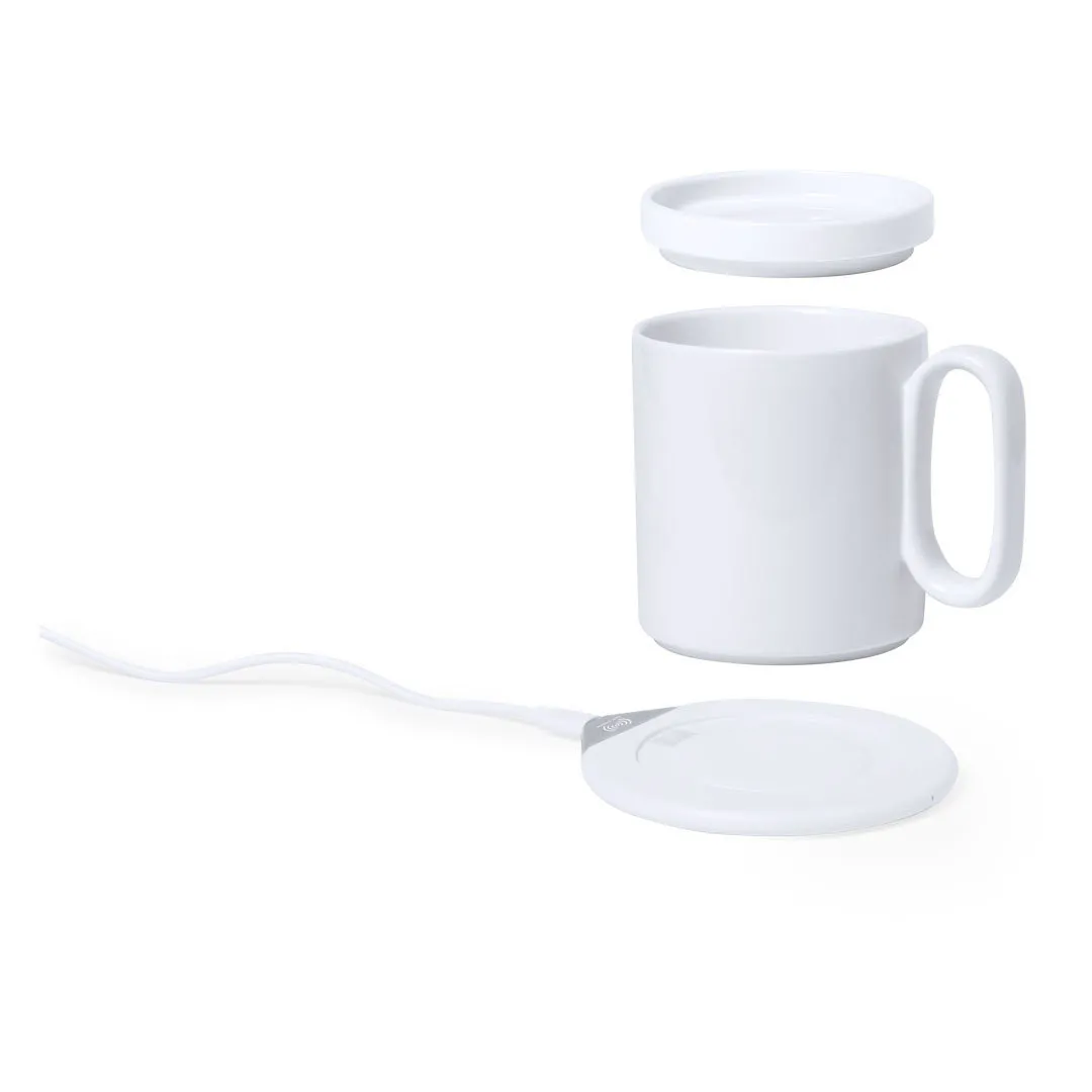Calentador Tazas Cargador Kalan BLANCO