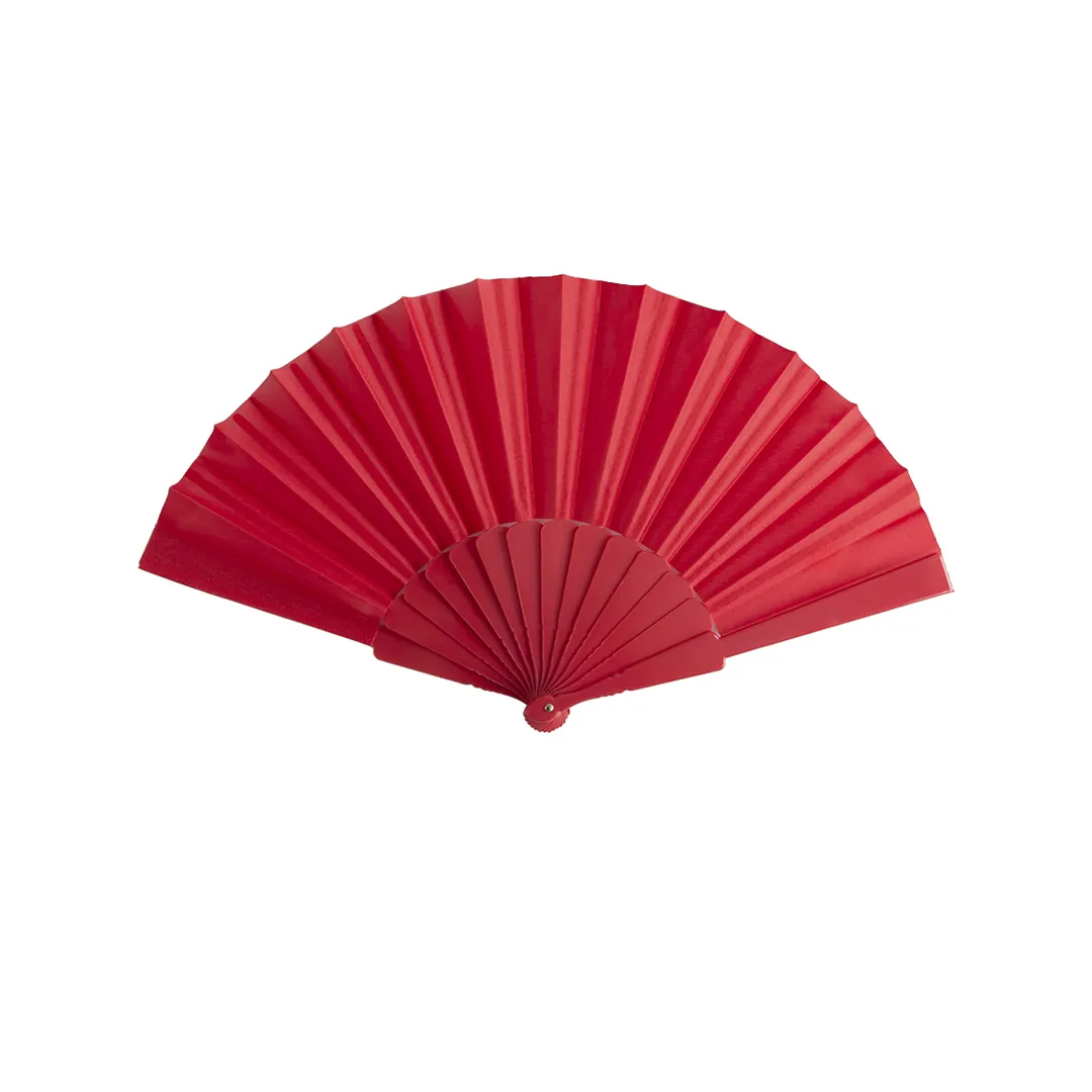 ABANICO TELA ROJO