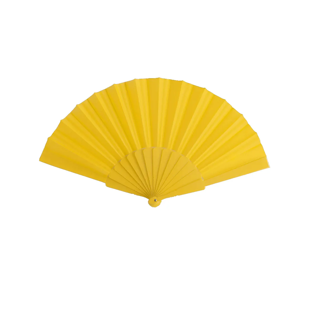 ABANICO TELA AMARILLO