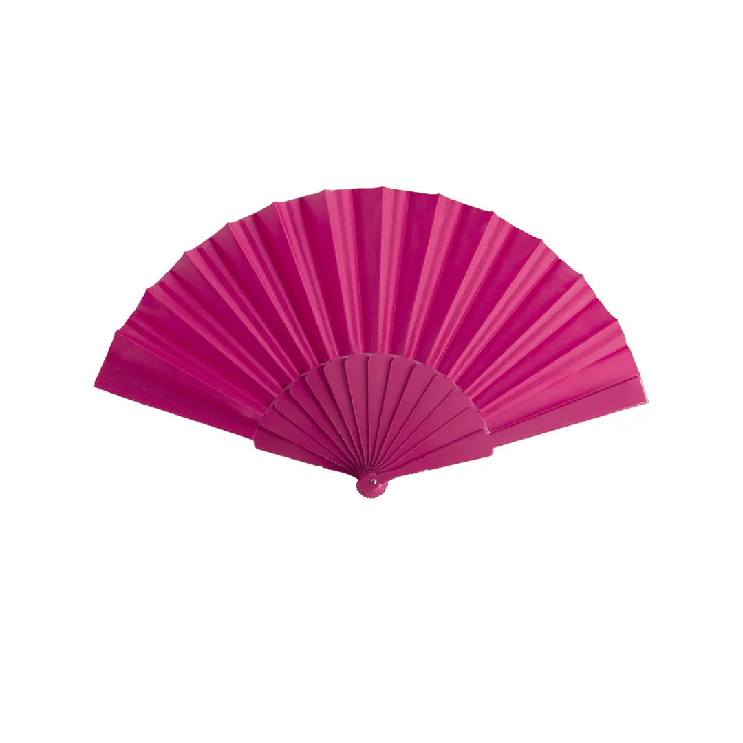 ABANICO TELA FUCSIA