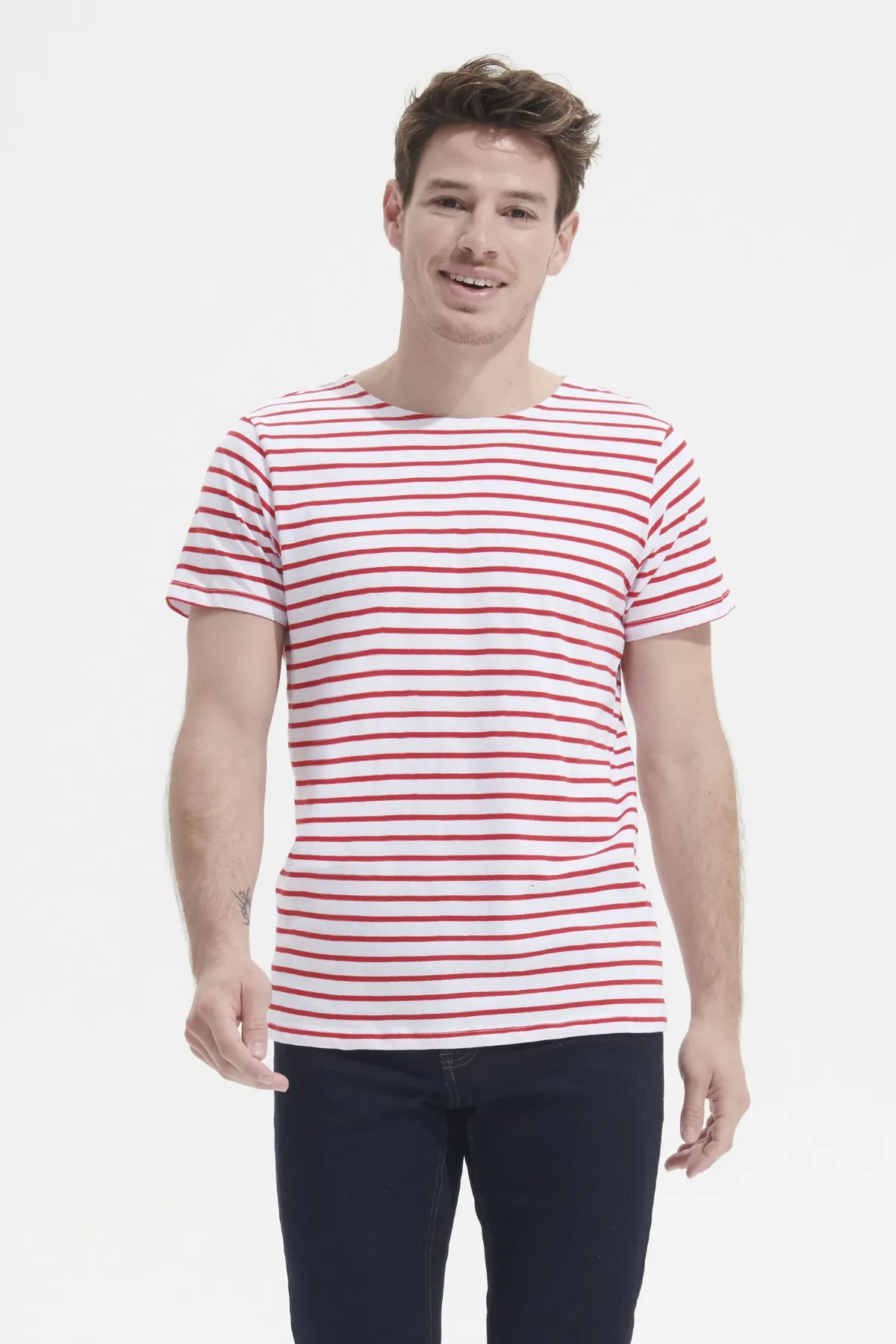 CAMISETA Sols Camiseta De Cuello Redondo A Rayas Para Hombre SOL'S MILES MEN