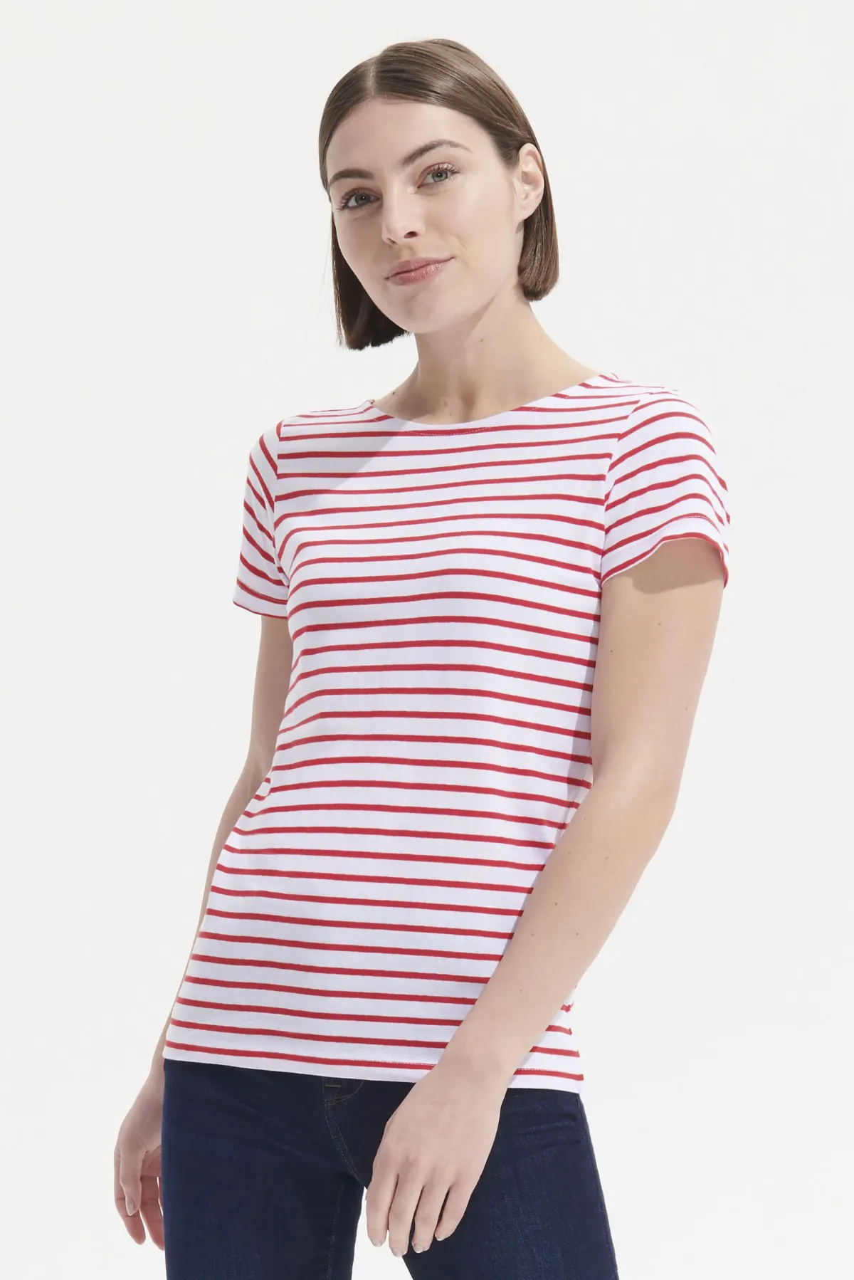 CAMISETA Sols Camiseta De Cuello Redondo A Rayas Para Mujer SOL'S MILES WOMEN
