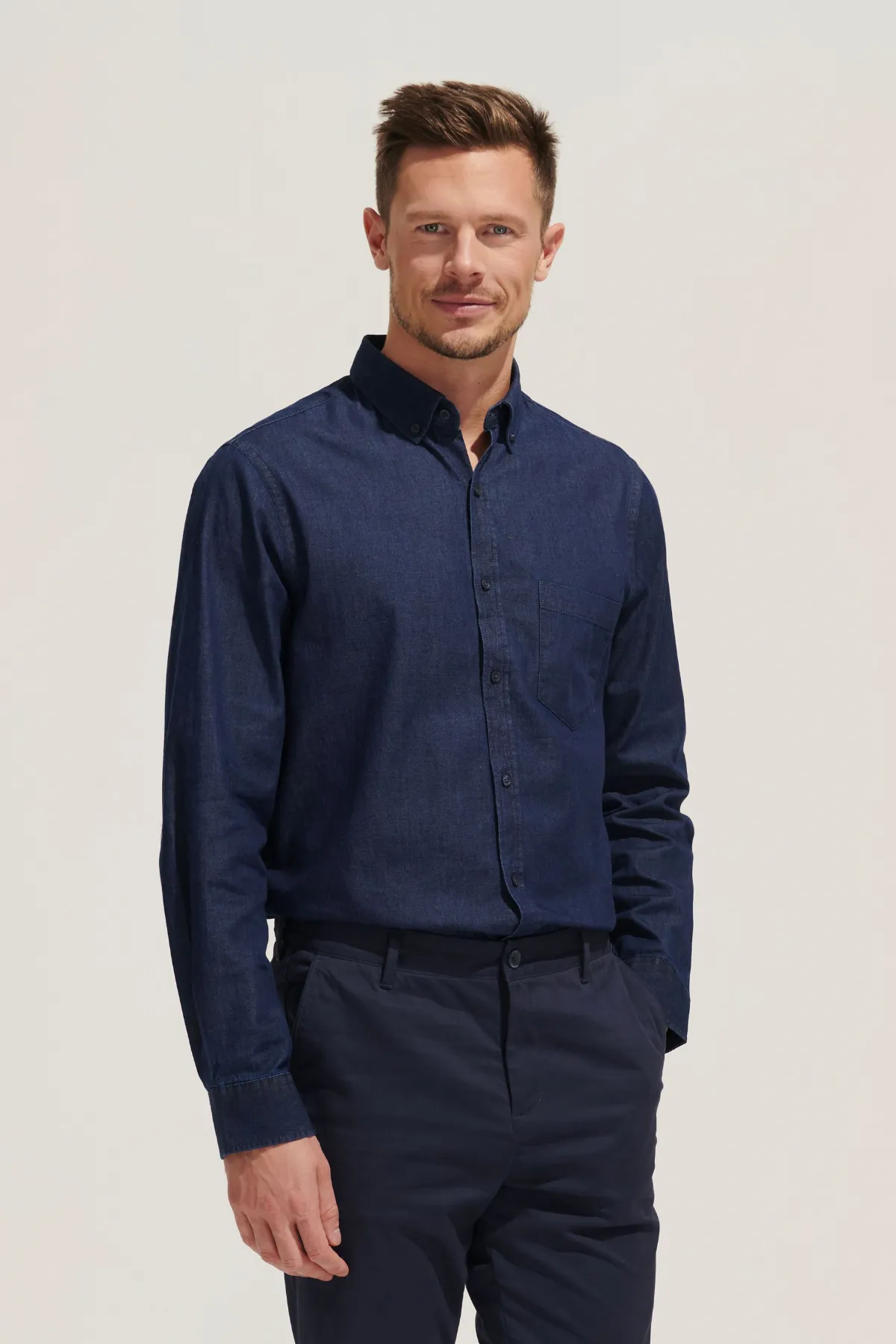 CAMISA Sols Camisa De Denim De Hombre SOL'S BARRY MEN