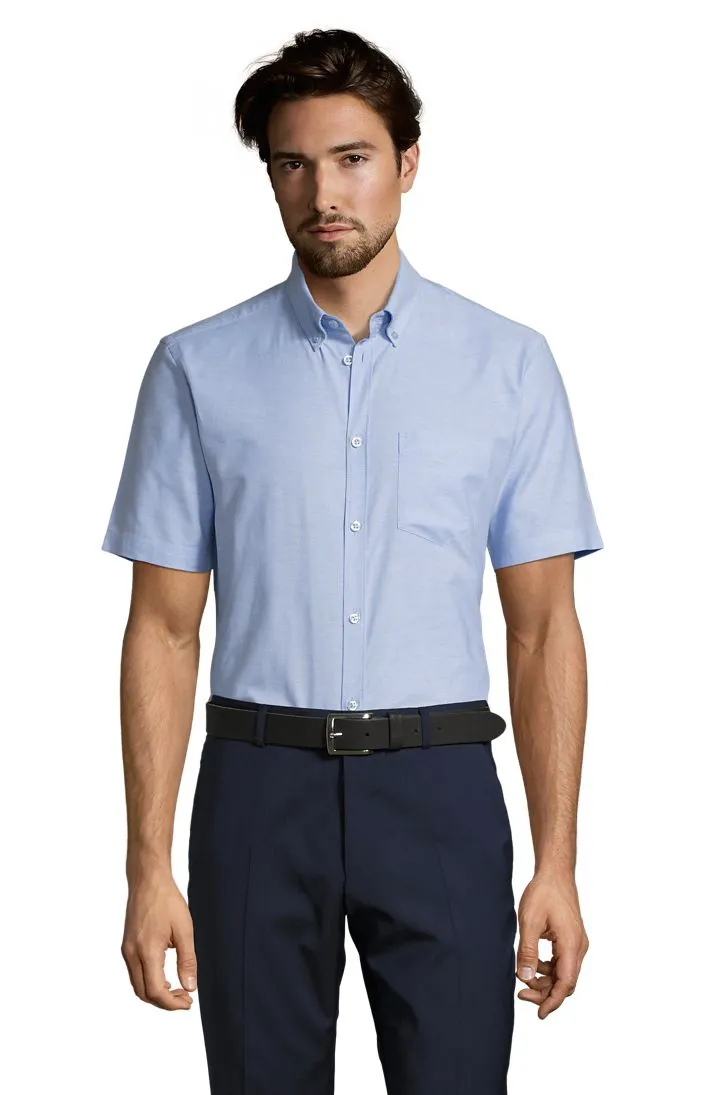CAMISA Sols Camisa De Oxford De Hombre De Manga Corta SOL'S BRISBANE FIT