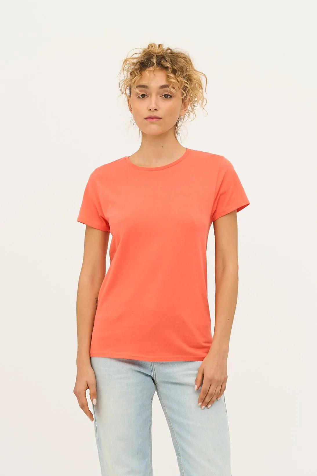 CAMISETA Sols Camiseta Mujer Ajustada De Punto Liso Y Cuello Redondo SOL'S CRUSADER WOMEN